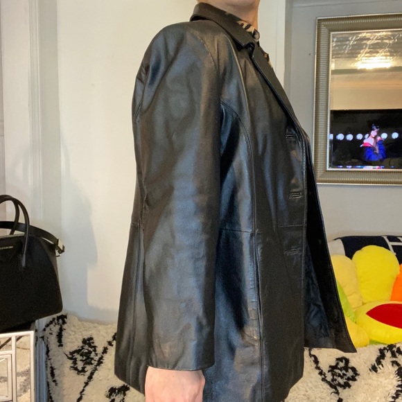 Thick genuine leather 3 button jacket warm - Picture 5 of 10